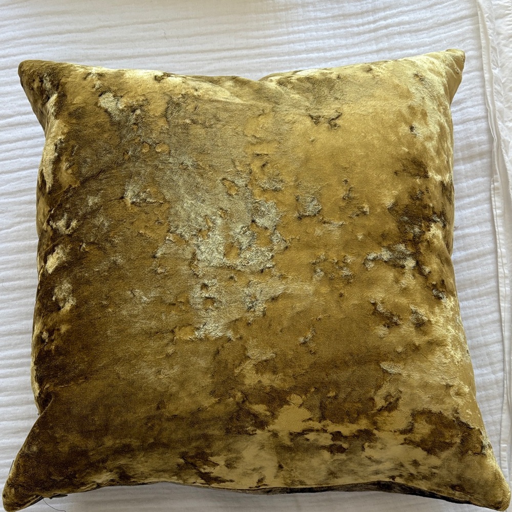 ABC Carpet & Home Gold Velvet Pillow